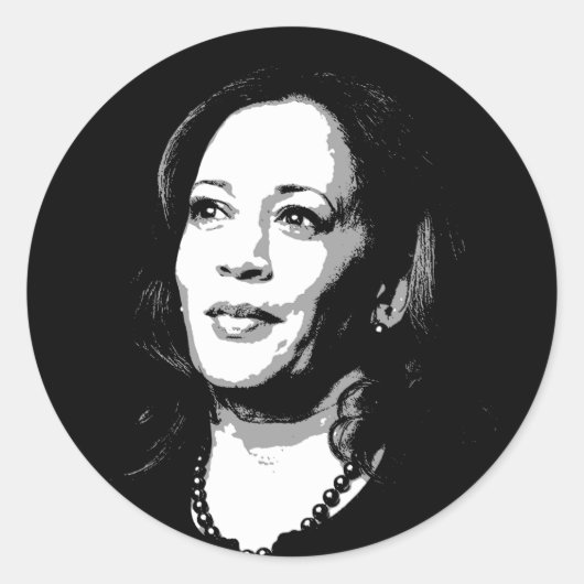 Kamala Harris Portrait Print Runder Aufkleber (Vorderseite)