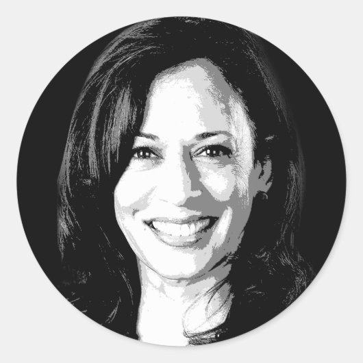 Kamala Harris Portrait Print Runder Aufkleber (Vorderseite)