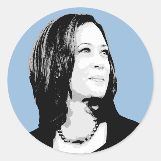 Kamala Harris Portrait Runder Aufkleber (Vorderseite)