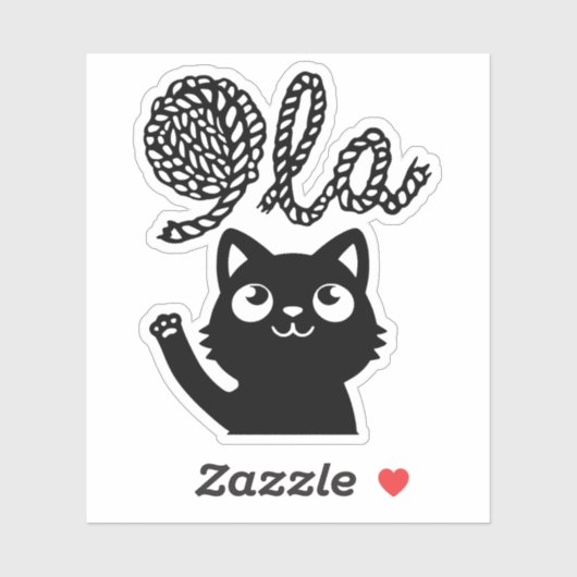 Kamala Harris Präsident 2024 Comma La Cat and Yarn Aufkleber (Blatt)