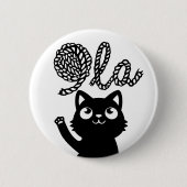 Kamala Harris Präsident 2024 Comma La Cat and Yarn Button (Vorderseite)