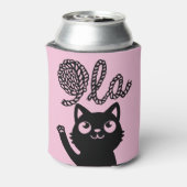 Kamala Harris Präsident 2024 Comma La Cat and Yarn Dosenkühler (Kanne Rückseite)