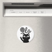 Kamala Harris Präsident 2024 Comma La Cat and Yarn Magnet (In Situ (Geschirrspüler))