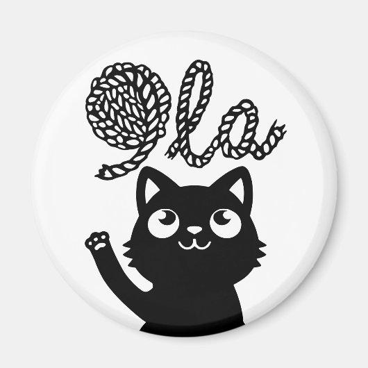 Kamala Harris Präsident 2024 Comma La Cat and Yarn Magnet (Vorne)