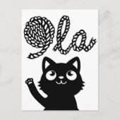 Kamala Harris Präsident 2024 Comma La Cat and Yarn Postkarte (Vorderseite)