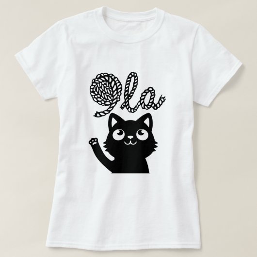 Kamala Harris Präsident 2024 Comma La Cat and Yarn T-Shirt (Design vorne)