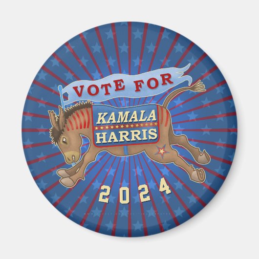 Kamala Harris Präsident 2024 Demokrat Donkey Magnet (Vorne)