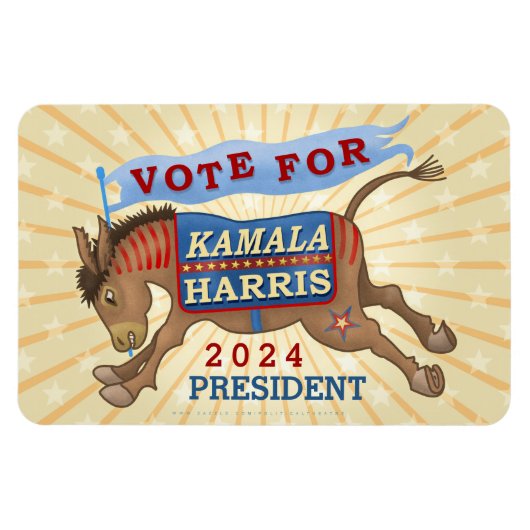 Kamala Harris Präsident 2024 Demokrat Donkey Magnet (Horizontal)