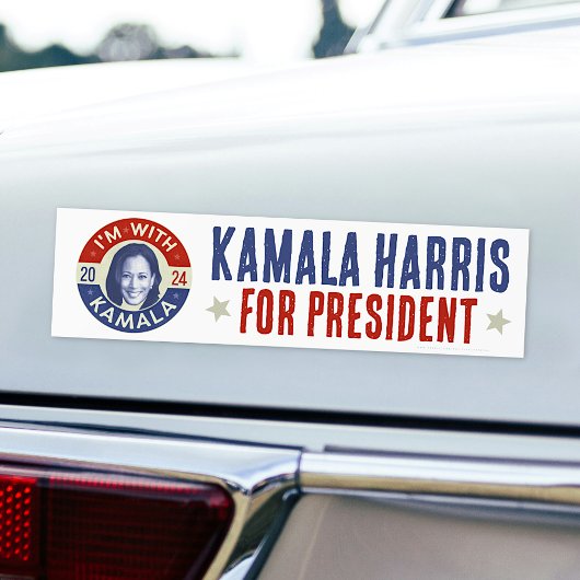Kamala Harris Präsident 2024 Foto Retro Autoaufkleber