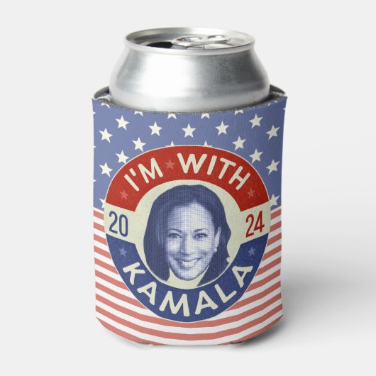 Kamala Harris Präsident 2024 Foto Retro Dosenkühler (Kanne Vorderseite)