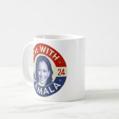 Kamala Harris Präsident 2024 Foto Retro Kaffeetasse (Vorderseite Links)