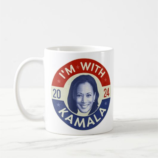 Kamala Harris Präsident 2024 Foto Retro Kaffeetasse (Links)