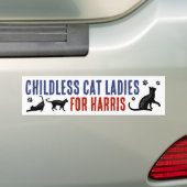 Kamala Harris Präsident 2024 Kinderlose Cat Ladys Autoaufkleber (Auf Auto)