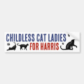 Kamala Harris Präsident 2024 Kinderlose Cat Ladys Autoaufkleber (Vorne)