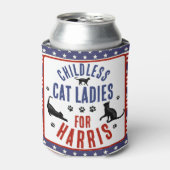 Kamala Harris Präsident 2024 Kinderlose Cat Ladys Dosenkühler (Kanne Vorderseite)