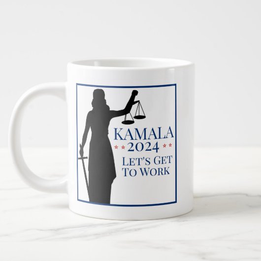 Kamala Harris Präsident Berufung 2024 Jumbo-Tasse (Links)