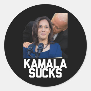 Kamala Harris Präsident Wahl 2024 Trump Hallow Runder Aufkleber