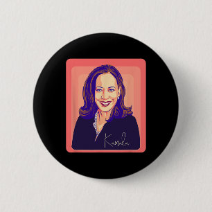 Kamala Harris Präsidentin Pop Art Portrait Button