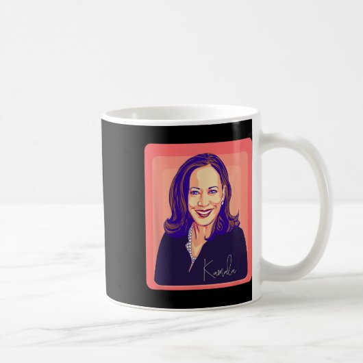 Kamala Harris Präsidentin Pop Art Portrait Kaffeetasse (Rechts)