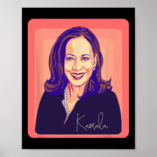 Kamala Harris Präsidentin Pop Art Portrait Poster