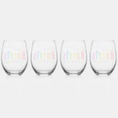 Kamala Harris Pride 2024 Chic Personalisiertes Par Weinglas Ohne Stiel (Hinten)