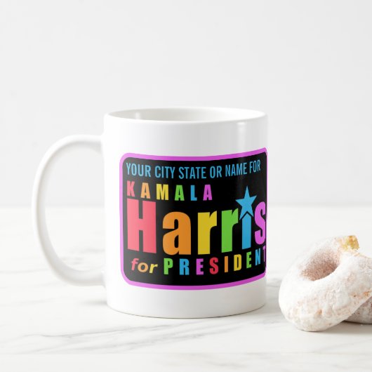 Kamala Harris Pride 2024 Chic Political Campaign Kaffeetasse (Mit Donut)
