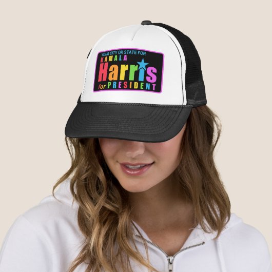 Kamala Harris Pride 2024 Merchandise Personalisier Truckerkappe (Beispiel)