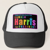 Kamala Harris Pride 2024 Merchandise Personalisier Truckerkappe (Vorderseite)