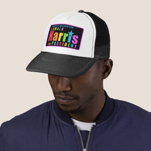Kamala Harris Pride 2024 Merchandise Personalisier Truckerkappe (Beispiel)