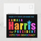 Kamala Harris Pride 2024 Party zur Demokratisierun Postkarte (Vorne/Hinten)