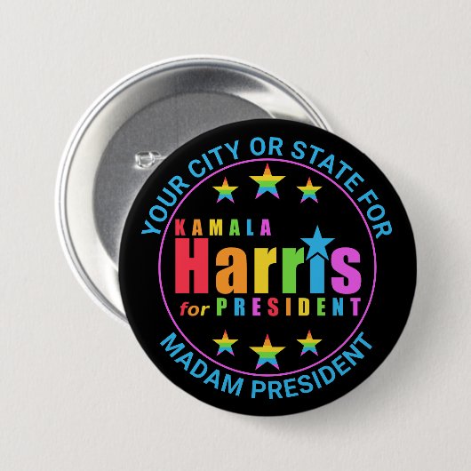 Kamala Harris Pride 2024 - Politische Abstimmung Button (Vorne & Hinten)