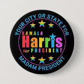 Kamala Harris Pride 2024 - Politische Abstimmung Button (Vorderseite)