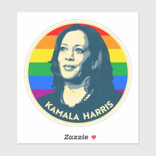 KAMALA HARRIS PRIDE ABZEICHEN AUFKLEBER (Blatt)