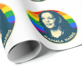 KAMALA HARRIS PRIDE ABZEICHEN GESCHENKPAPIER (Rolleneckpunkt)