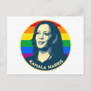 KAMALA HARRIS PRIDE ABZEICHEN POSTKARTE