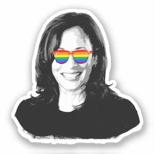 Kamala Harris Pride Aufkleber (Vorderseite)