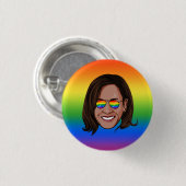 Kamala Harris Pride Holiday Button (Vorne & Hinten)