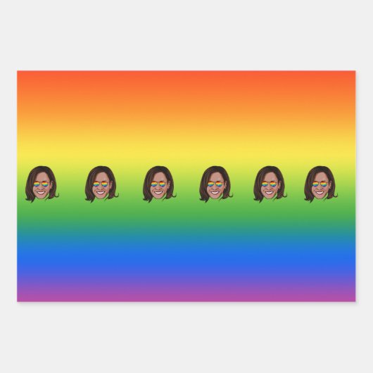 Kamala Harris Pride Holiday Geschenkpapier Set (Vorderseite)