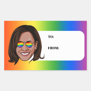 Kamala Harris Pride Holiday Rechteckiger Aufkleber