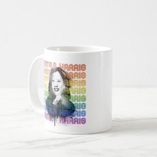 Kamala Harris Pride Kaffeetasse (Vorderseite Links)