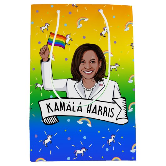 Kamala Harris Pride Mittlere Geschenktüte (Vorderseite)