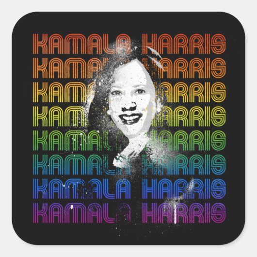 Kamala Harris Pride Quadratischer Aufkleber (Vorderseite)