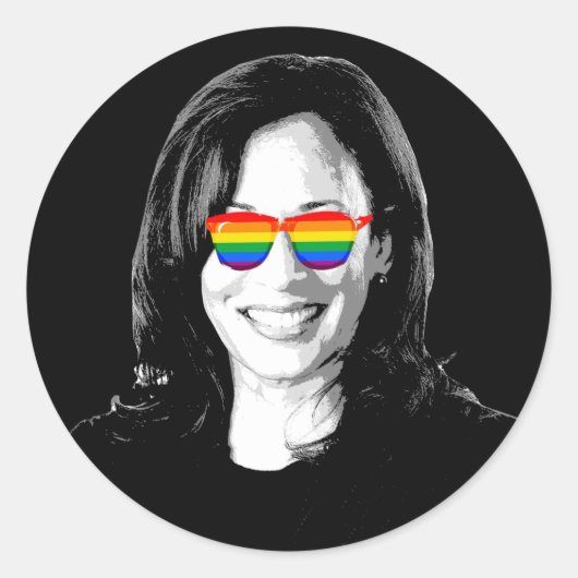 Kamala Harris Pride Runder Aufkleber (Vorderseite)