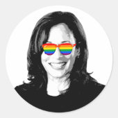 Kamala Harris Pride Runder Aufkleber (Vorderseite)