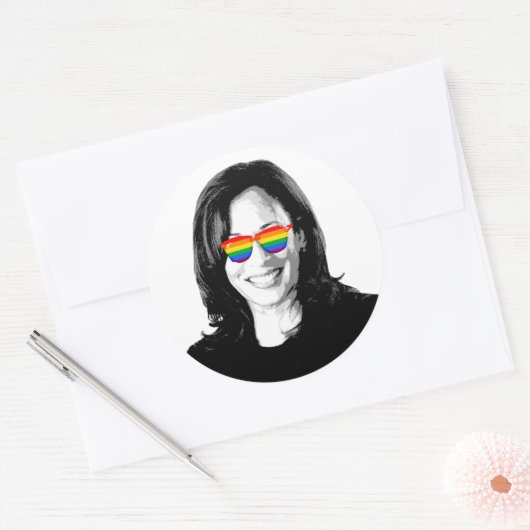 Kamala Harris Pride Runder Aufkleber (Umschlag)