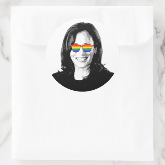 Kamala Harris Pride Runder Aufkleber (Tasche)
