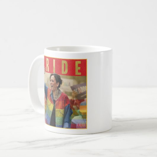 Kamala Harris PRIDE Tasse (Vorderseite Links)