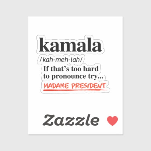 Kamala Harris - Probieren Sie den Präsidenten von Aufkleber (Blatt)