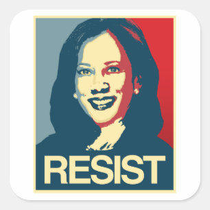 Kamala Harris Propaganda - RESIST - Quadratischer Aufkleber