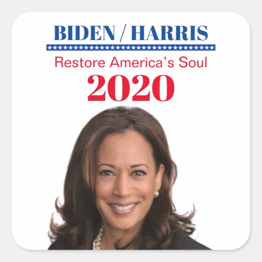 Kamala Harris Quadratischer Aufkleber (Vorderseite)
